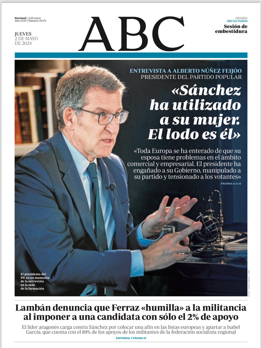 Portada de @abc_es de mañana.