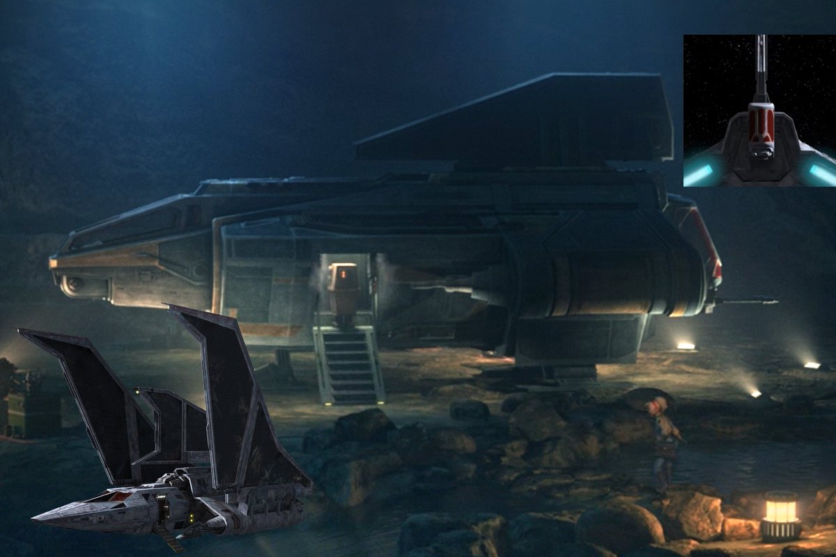 #TheBadBatch spoilers

I'm pretty sure Omega's ship was built from whatever was left of the Marauder. It has similar elements like the designs and placement of the engines and door, and reused parts like the exact same rear turret. I am on the floor right now