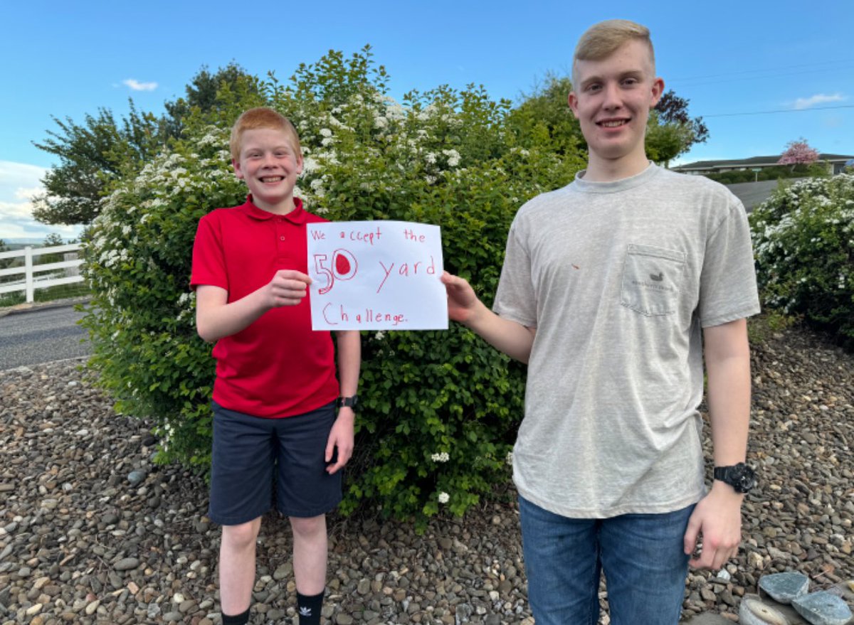 Please join me in welcoming Clarkston, WA very own Alex & Blake to our family . Alex & Blake have stepped up & accepted our 50 yard challenge .By embracing this challenge, they have shown us that they are committed to making a positive difference in their community.