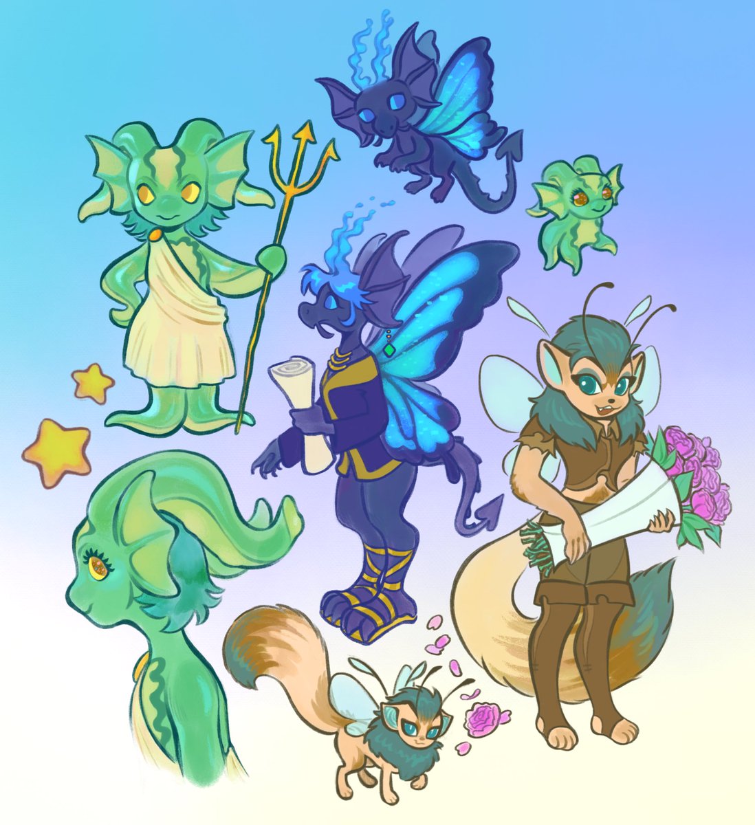 「a few of my favorite Neopets as both NPC」|🌜Sam Pointon (Comms Open!)のイラスト