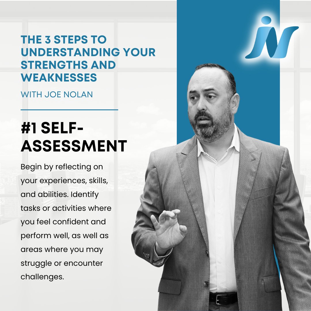 Unlock your potential with my 3-step series on understanding your strengths and weaknesses! Take a moment to reflect on where you excel and where you may need support. It's the first step toward overcoming challenges. 💡💪 

#selfassessment #joenolancoaching