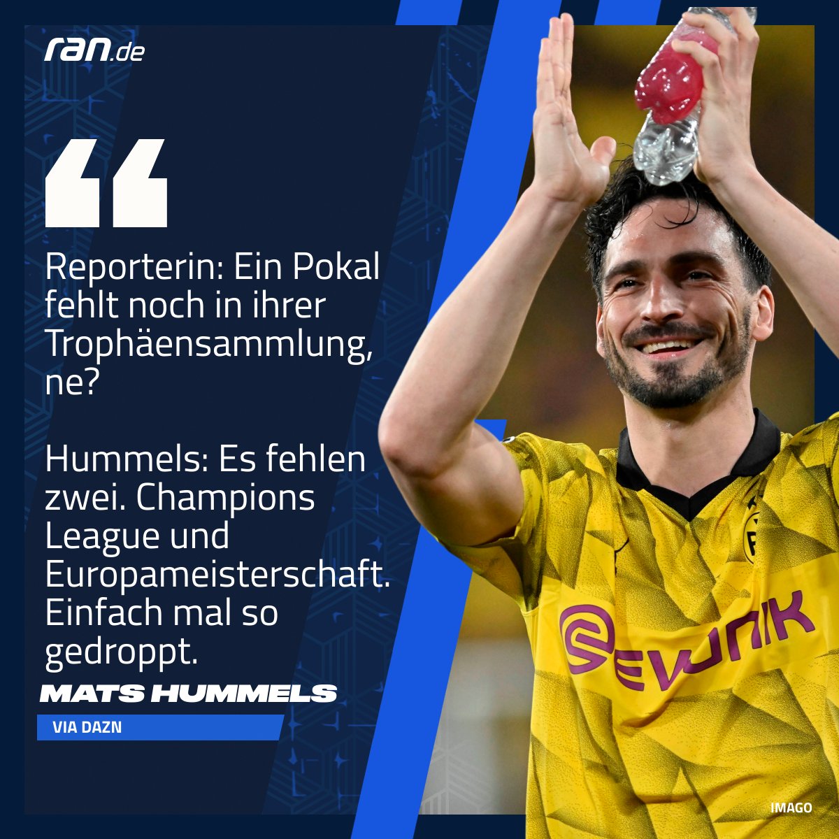 Da gehen wohl Grüße raus an Julian #Nagelsmann. 😉

#Hummels #Dortmund #BVBPSG #EM2024 #ranFussball