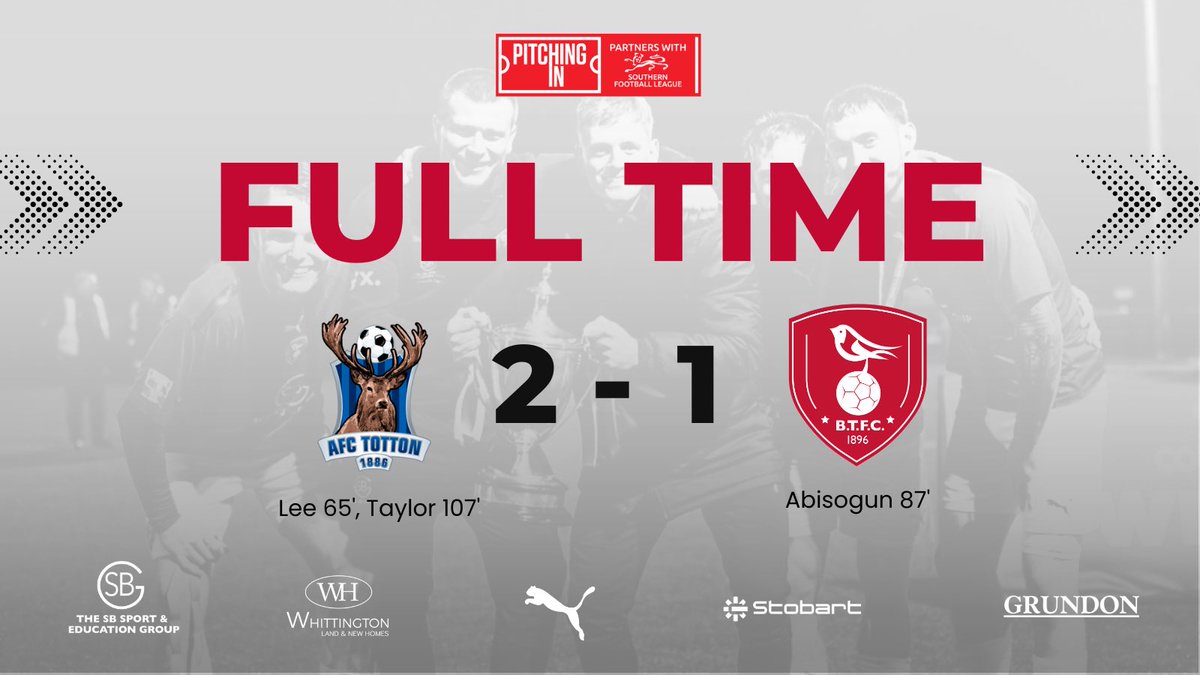 We threw everything at it and the score ends 2-1 to @AFCTotton Our season comes to a cruel end! Congratulations to the hosts and best of luck in the final! #TOGETHERBTFC #COYR