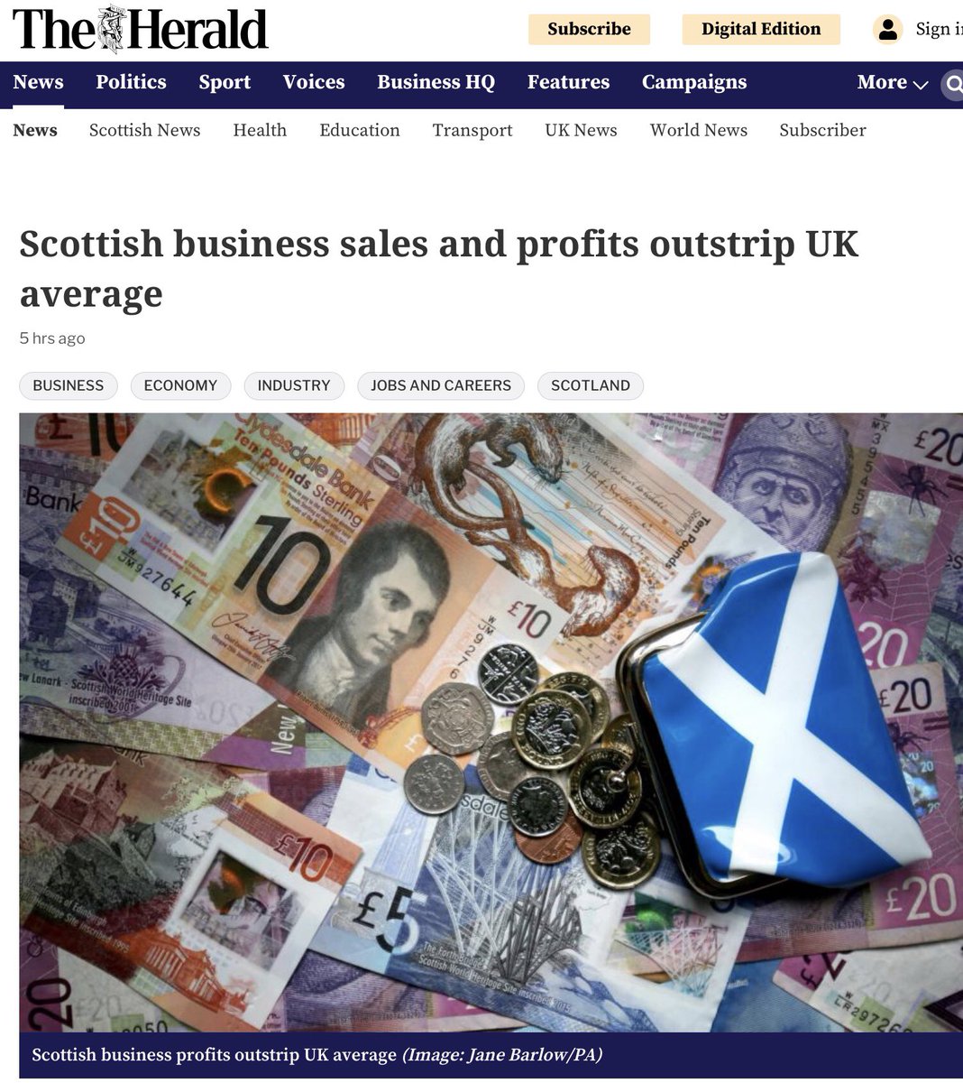 @TomCARR89143229 The evidence is there … Scotland is not a failure, in fact it’s booming compared to rest of UK.