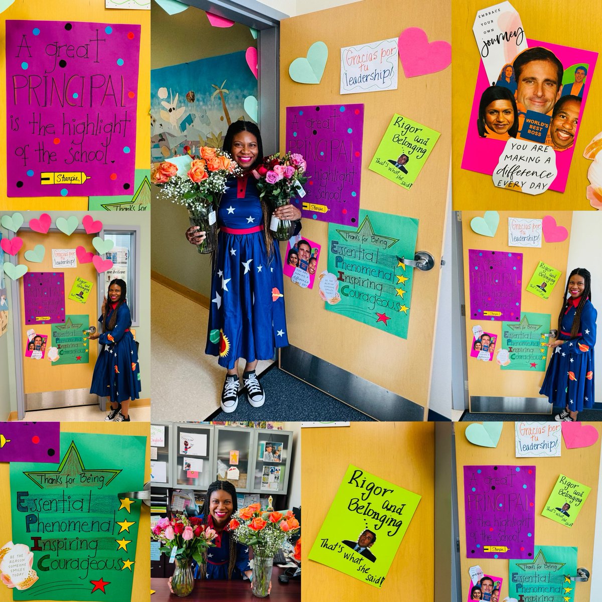 Today, my amazing #BSES staff and students showered me w/ #love, #hugs, &amp; #wordsofaffirmation for my 1st #SchoolPrincipalsDay. 💙 Being a principal, while a huge responsibility, is such a blessing; I continue 2 be in awe and grateful for this calling on my life. 💙✨#BecauseKids
