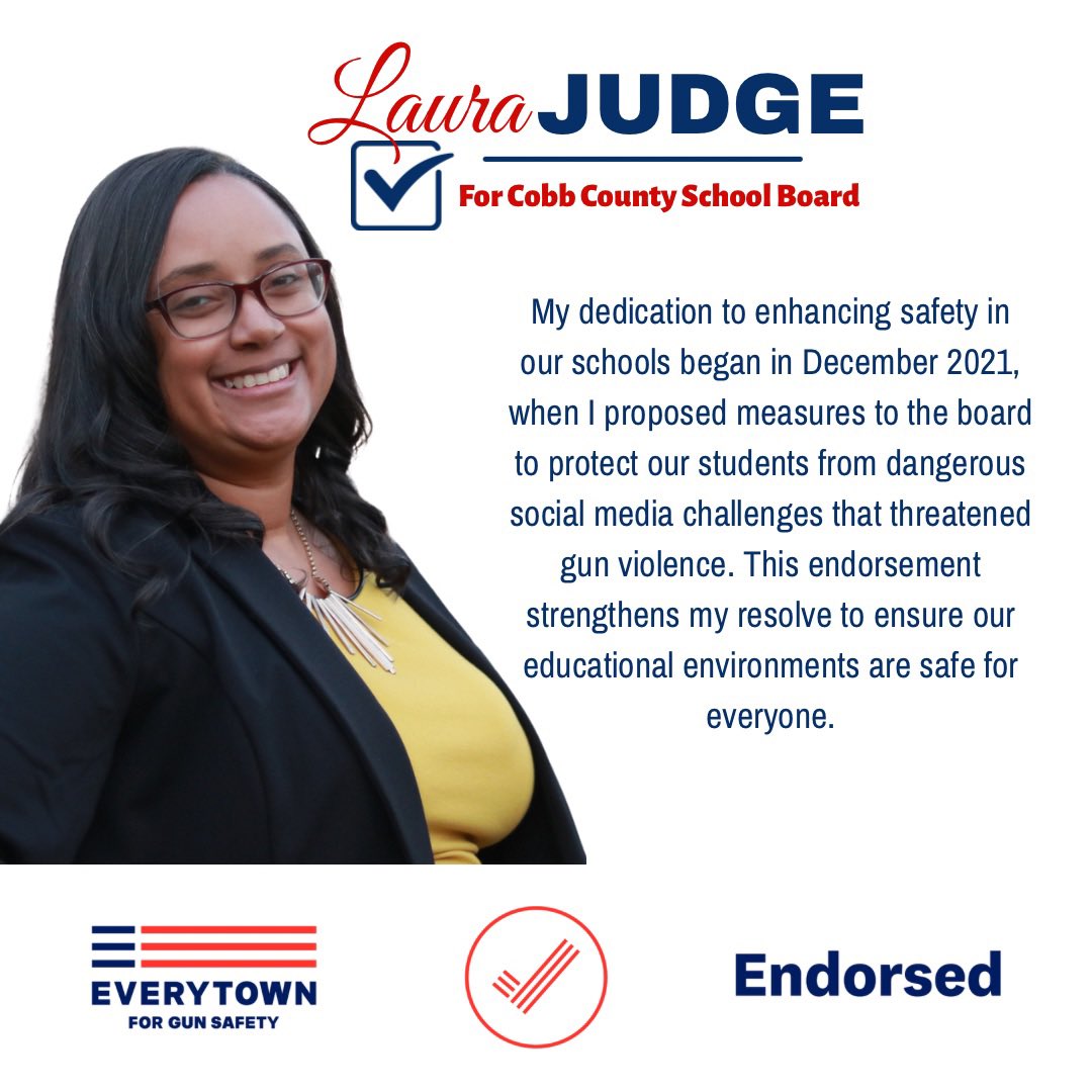 I am honored to receive an endorsement from Everytown for Gun Safety @Everytown, affirming my commitment to preventing gun violence in our schools. Please see the press release at the following link: everytown.org/press/everytow…