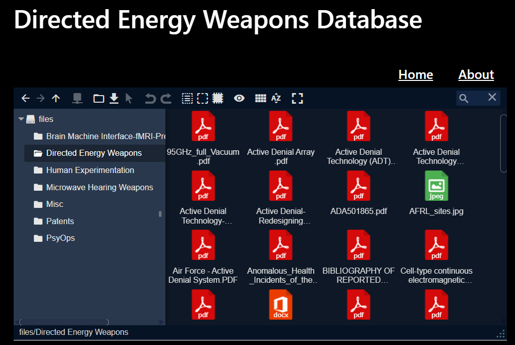 Nothing to see here🧐 👉🏻Directed Energy Weapons Database & more 😎 dewdb.org/#elf_l1_TWlzYw