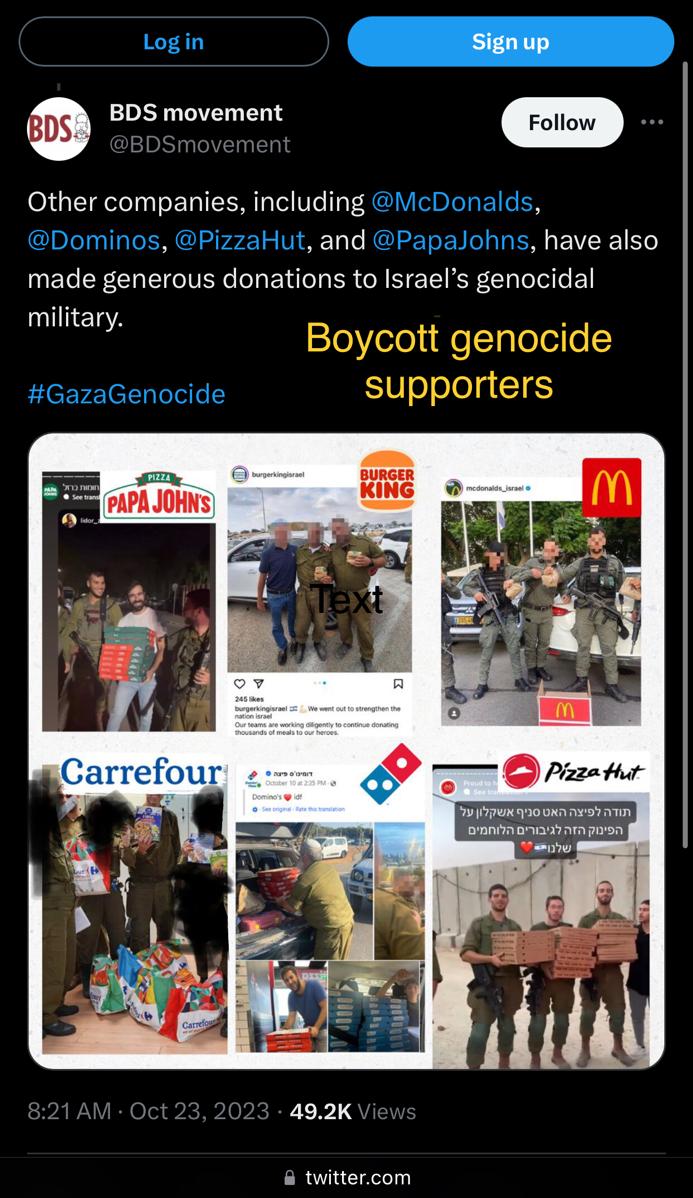 #boycottpizzahut #boycottburgerking
#BoycottMcDonalds
#boycottdominospizza
#boycottpapajohns
#boycottcarrefour
#ZionistsAreTerrorists #Zionism_is_terrorism #ZionismNewNazism #ZionistsTerrorists
#ZionistTerrorists