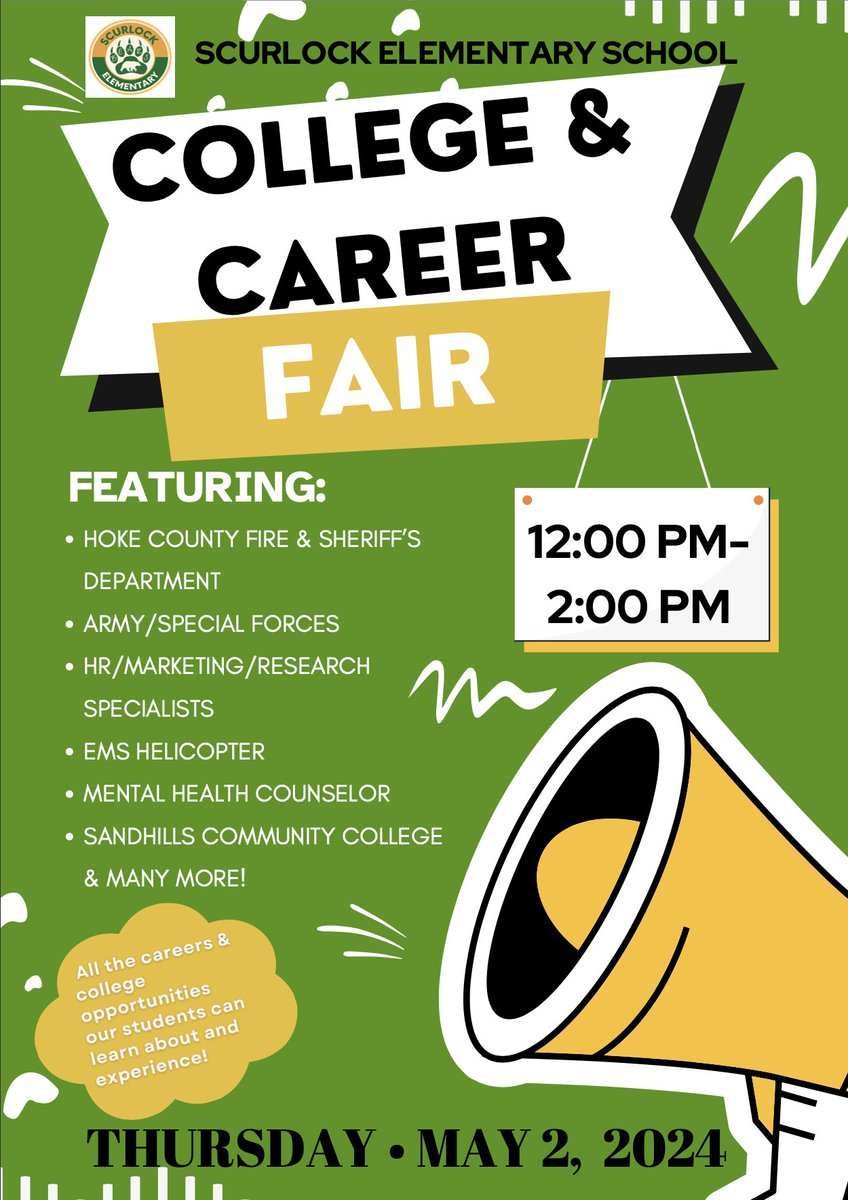 Our Career Fair is tomorrow and we are so excited to welcome people from so many professions out to Scurlock. Pictures will be coming from this awesome event. #everyjourneyhasagreatstory