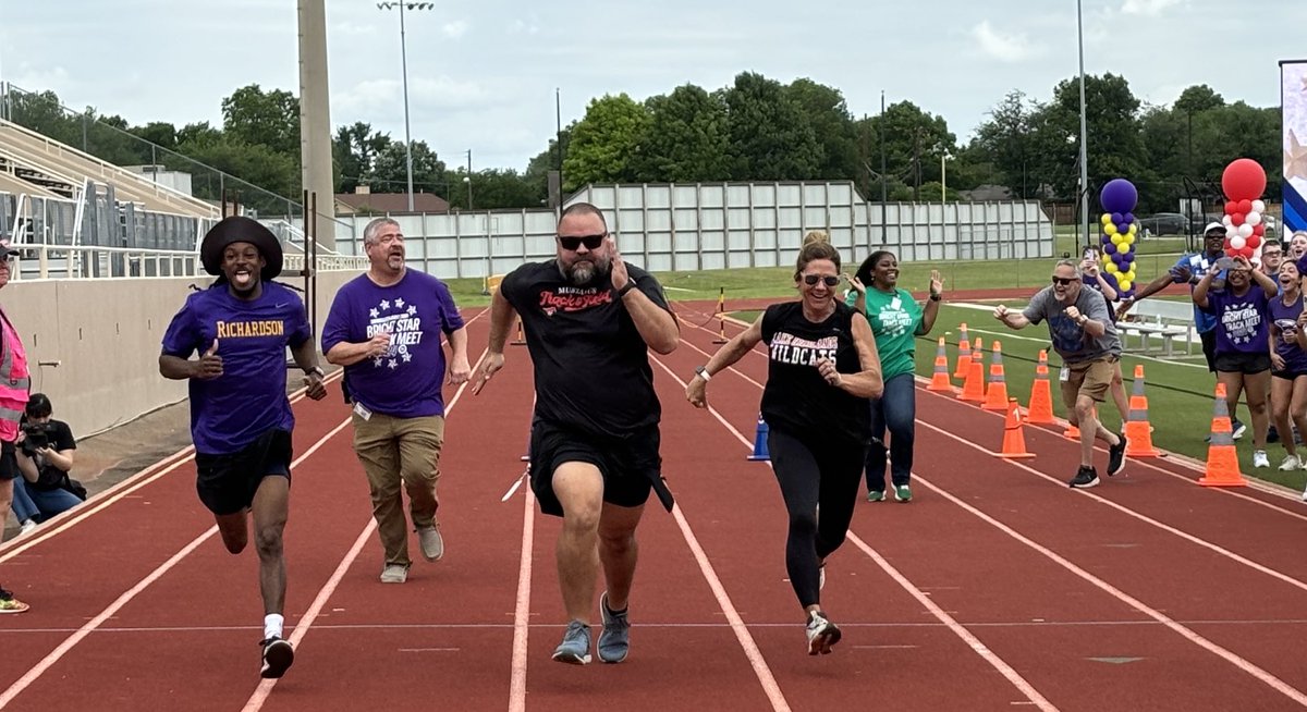 Greatness!!!! Coaches and Administrators participating in The Bright Star Track Meet. Athletic Trainers were ready and close by😃