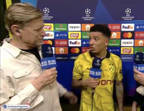 🚨🗣️ Peter Schmeichel: “Are you going to stay? Jadon Sancho: “I really don’t know but i’m just focused on the present right now.” [@CBSSportsGolazo]