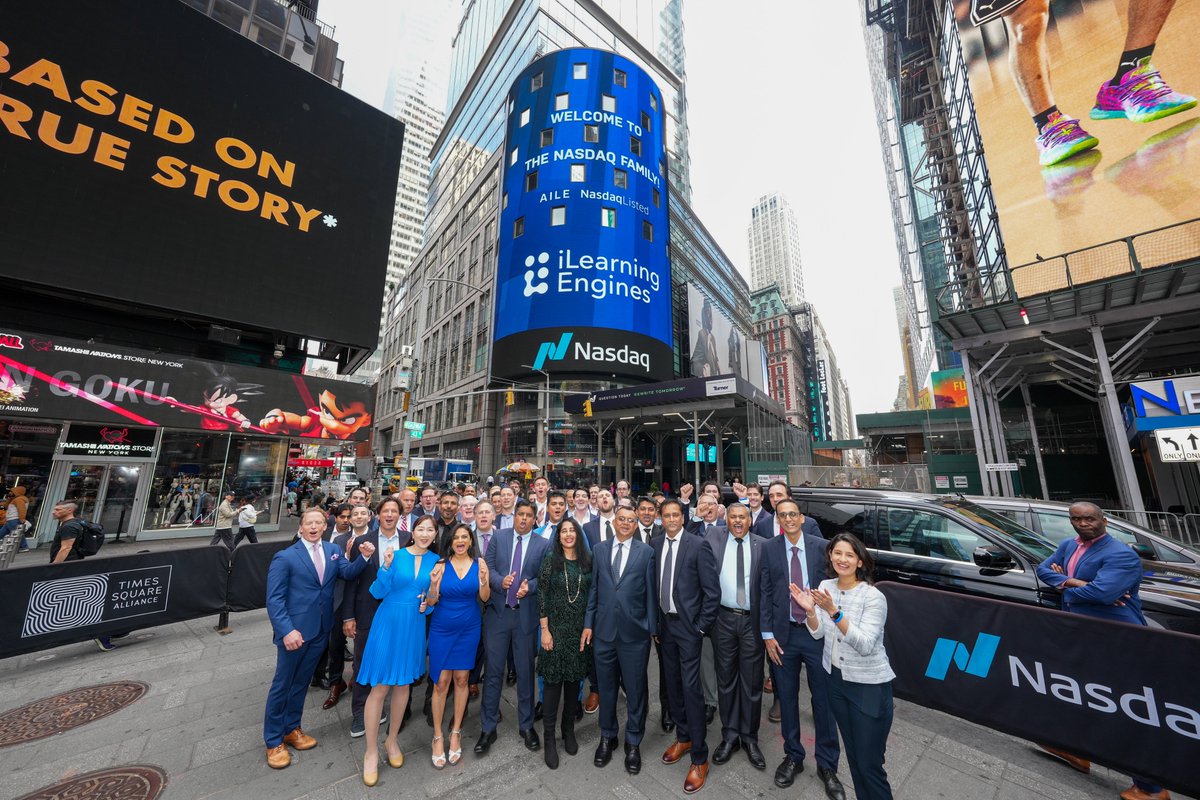 iLearning Engines is making its mark at the crossroads of the world! 🌎 They're officially listed on Nasdaq as $AILE & are at MarketSite today ringing in the Closing Bell! 🎉 🌟 iLearning Engines is a leader in learning automation. Their cloud-based platform is being deployed…