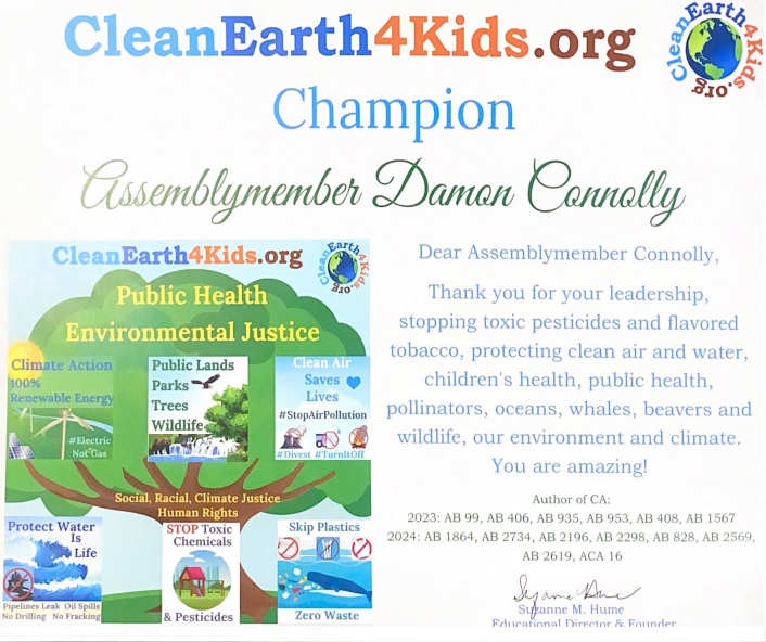 It is an honor to be awarded as a @CleanEarth4Kids Environmental Champion! I am so thankful for this organization's tireless dedication to protecting children’s health and future, clean air and water, public health, and environmental justice. I pledge to continue to (1/2)