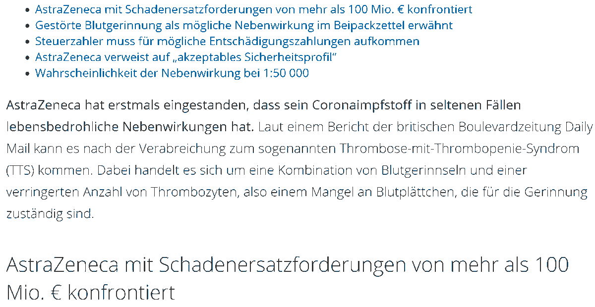 Verschwörungstheoretiker wußten es bereits vor ca. 3 Jahren. Jetzt ist es amtlich: #Corona #AstraZeneca #Lauterbach #Spahn #mRNA