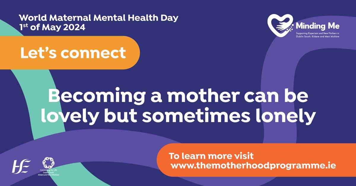 Motherhood is a journey filled with love, but at times can be isolating. Together we can help create a supportive community where every mum feels connected.  
So Let’s Connect. 
Visit themotherhoodprogramme.ie for info.  #maternalmentalhealthmatters  #mindingmeDSKWW  #letsconnect