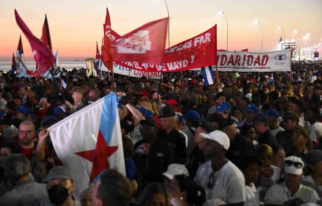 Estreleira na mobilizaçom do 1 de Maio na Habana