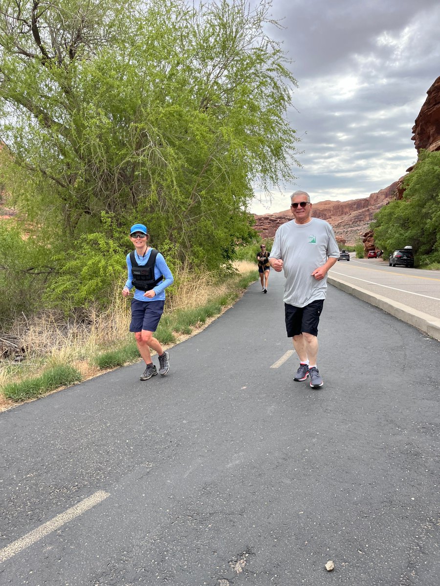 The Moab office completed its Pack Test today! This test consists of a 3-mile walk, with 45lbs of weight, in 45 minutes. This is typically done on the high school track, but they had to adjust this morning and complete the test on the river path, which provided great views!