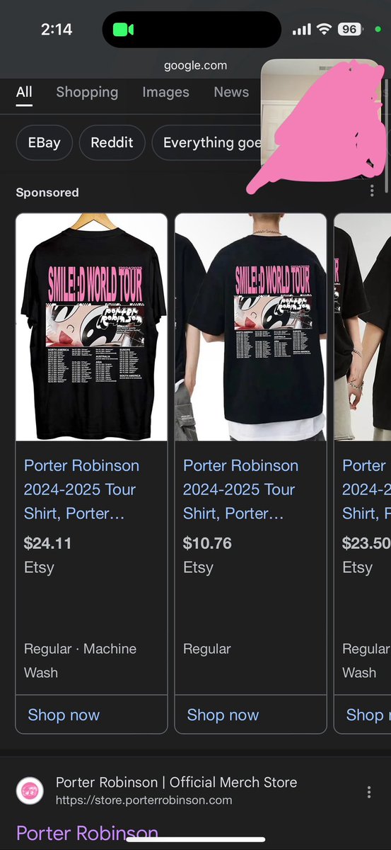porterrobinson's tweet image. bootleg tour merch frame 1 is crazy loool