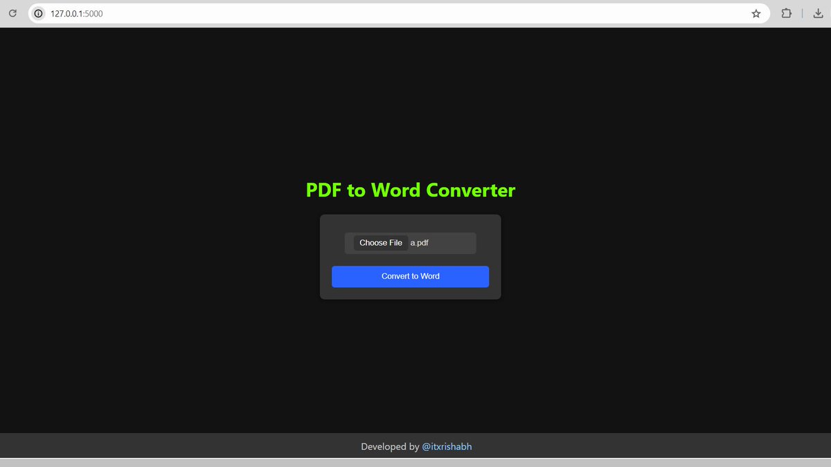 After brainstorming for 12 hour, created this simple web app to convert pdf to word file within no time. I know it's nothing unique but small steps at a time.