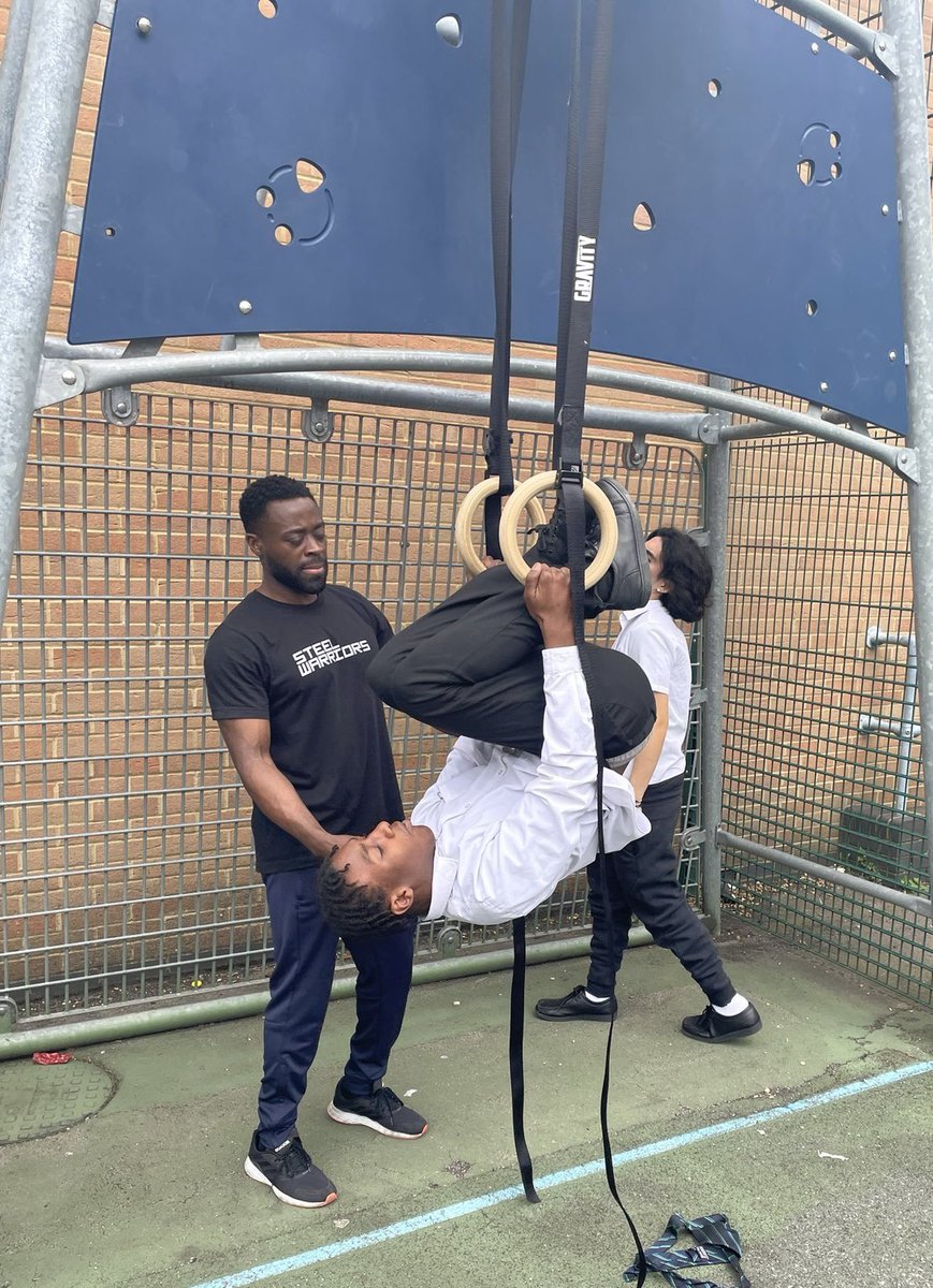 Our Year 11 PE students had a great time hanging around (quite literally) with @steelwarriorsuk this afternoon! #ThisIsAP