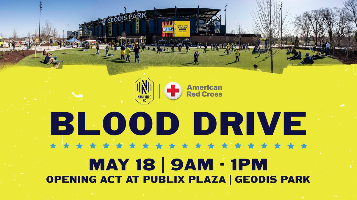 The gift of giving🩸 @RedCrossTN will be at @GEODISPark before our May 18th match against Atlanta United for a blood drive