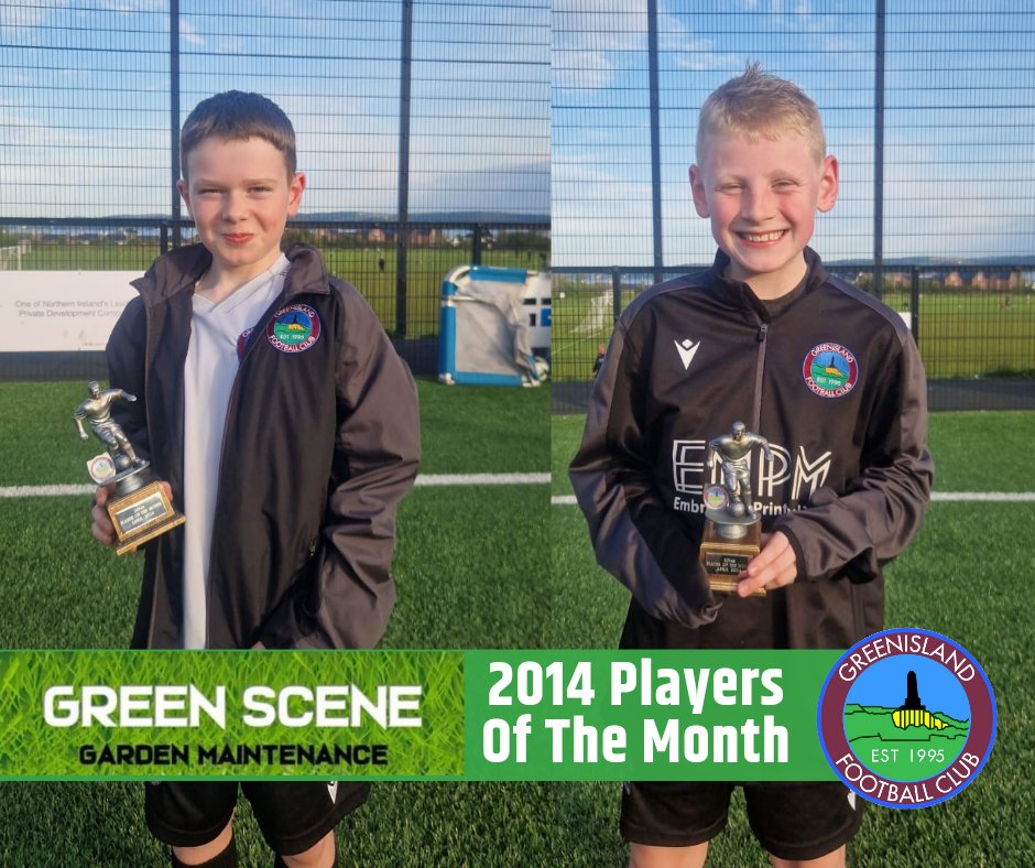 𝟮𝟬𝟭𝟰'𝘀 𝗣𝗹𝗮𝘆𝗲𝗿𝘀 𝗼𝗳 𝘁𝗵𝗲 𝗠𝗼𝗻𝘁𝗵

Congratulations to Jake and Mason on being awarded April's Players of the Month for the 2014's, kindly sponsored by Green Scene Garden Maintenance 

#TheJourneyContinues