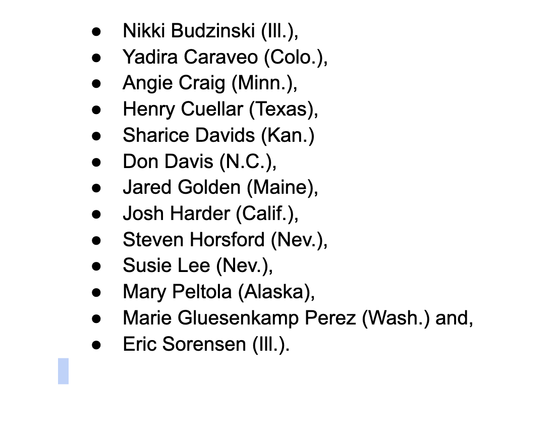 13 House Democrats supported a resolution condemning the Biden administration's immigration policies. It passed 223-191. clerk.house.gov/Votes/2024176