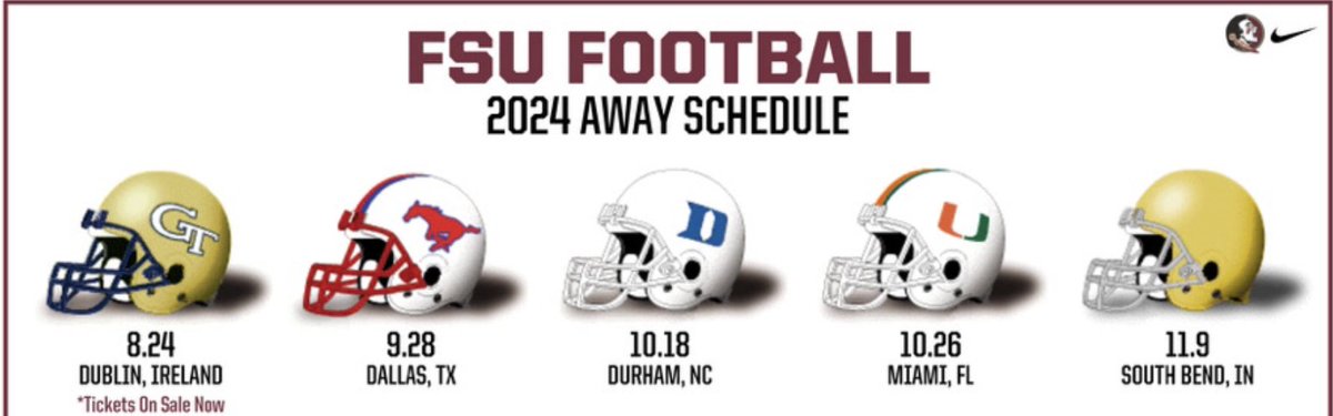 FSU only has 3 real away games this year. Big time advantage for the Seminoles to get a couple of neutral site matchups in GT and Miami in 2024.
