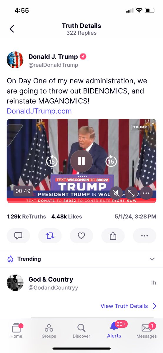 Trump’s post from one hour ago: