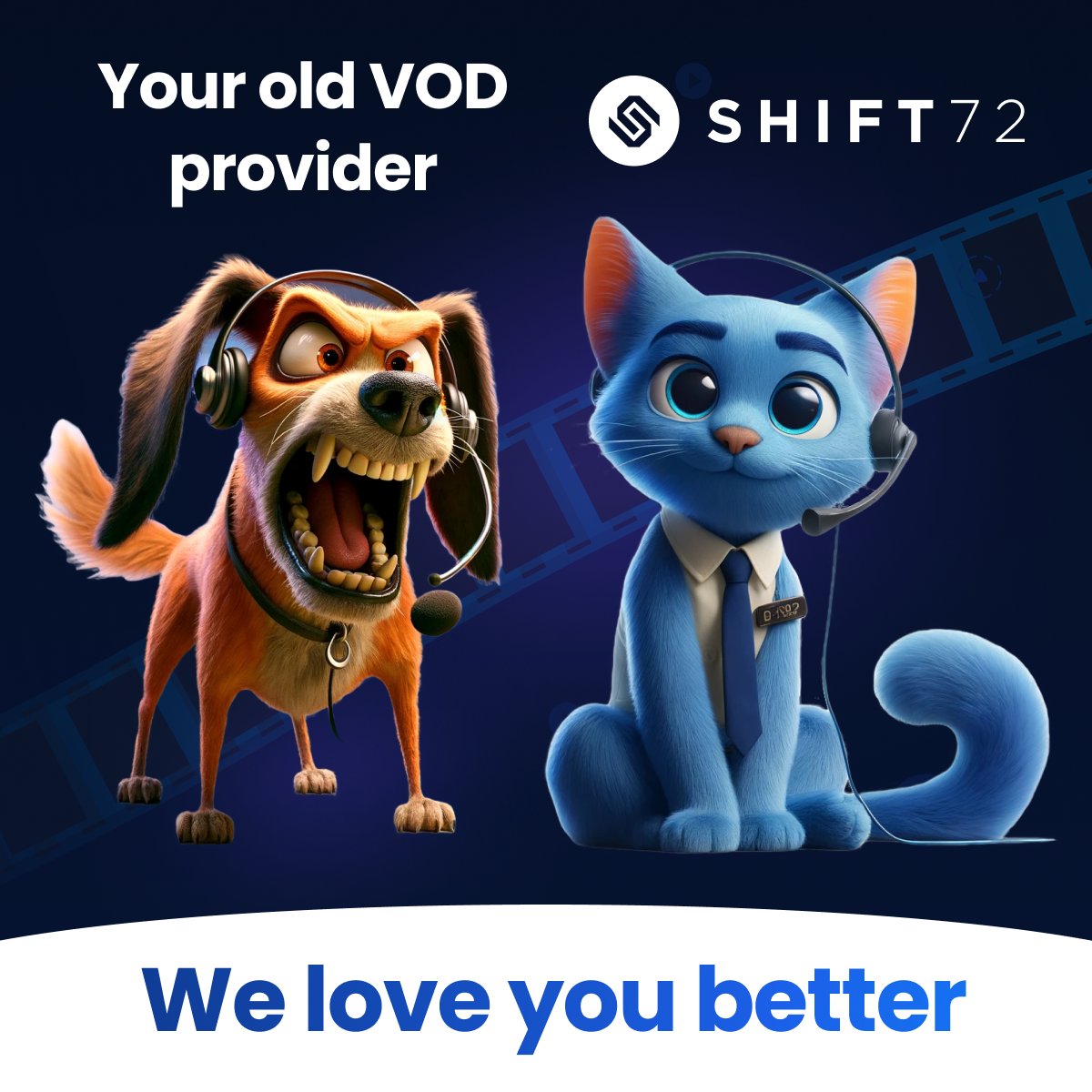 Experience Customer Service That Purrs, Not Growls

Are you tired of barking up the wrong tree with your Video-on-Demand customer service? <a href="/Shift72vod/">SHIFT72</a>  is here to change that.

shift72.com/we-love-you-be…

#VOD
#Videoondemand
#Brightcove