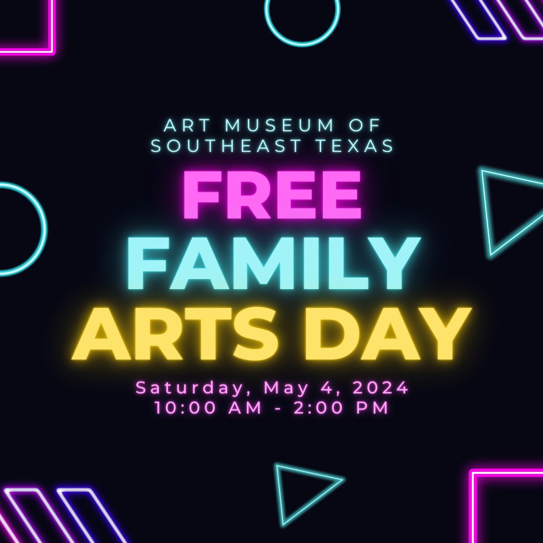 Visit the Art Museum of Southeast Texas this Saturday, May 4, from 10 AM - 2 PM for our popular FREE Family Arts Day! Bring your family and friends for a Blooming &amp; Bright creative day of art activities! For more info, visit amset.org.