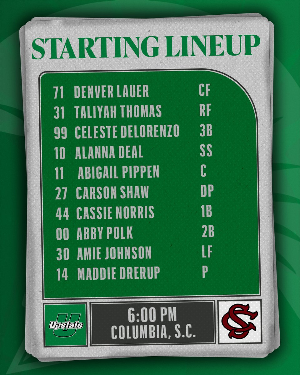 Here is how the Spartans will start in tonight's midweek matchup against the South Carolina Gamecocks. 📊 brnw.ch/21wJnu9 #SpartanArmy ⚔️