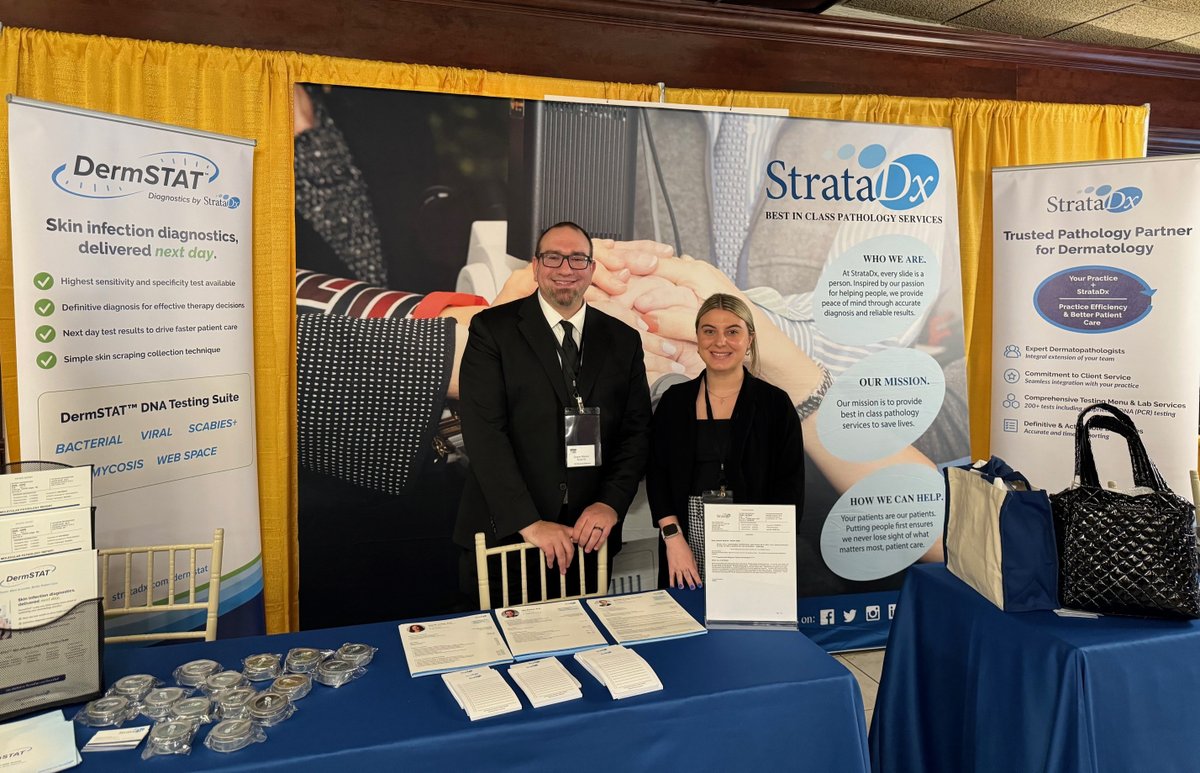 We are proud to support the Connecticut Dermatology and Dermatologic Surgery Society's Regional Scientific Meeting🎉 

Spotted, our friend Izabela Horzempa, PA-C with our very own, Greg Peterson.

#stratadx #pathologylab #dermatology#dermatopathologist #physicianassistant