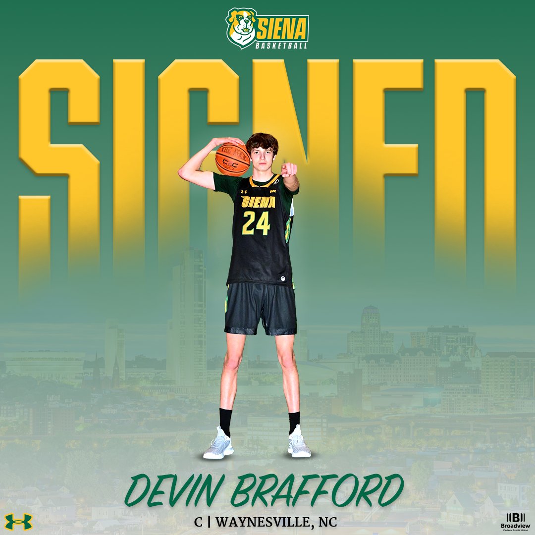 ✍️ SIGNED Introducing the third official addition of the @Coach_McNamara Era - and first freshman - Devin Brafford Welcome to @SienaCollege, @DevinBrafford2! 📰 t.ly/paGOw #MarchOn x #SienaSaints