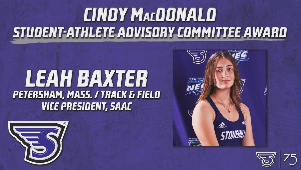 Leading by example! ⏩ Congratulations to Leah Baxter of @StonehillXC_TF for being named the 2024 Cindy MacDonald SAAC Leadership Award Winner! 🙌 #GoHill