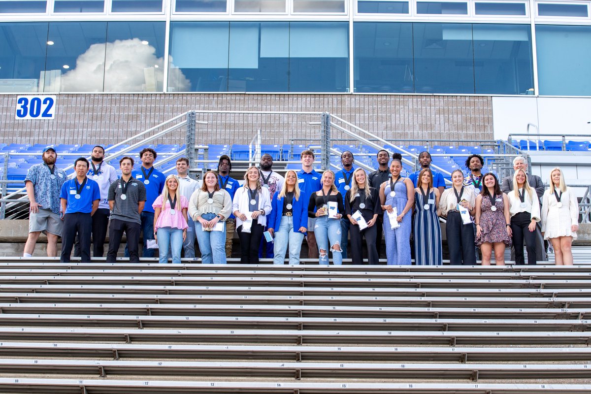 Yesterday afternoon we had a special ceremony honoring our soon-to-be @MTSU graduates! These Blue Raider student-athletes have put in many hours of work on the field or court and in the classroom!

#BLUEnited