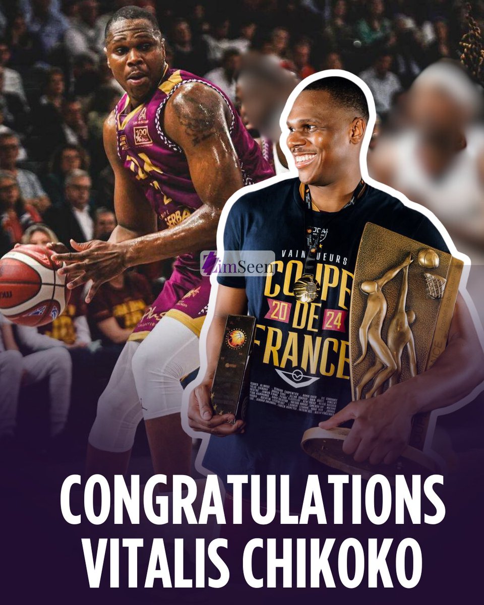 HUGE CONGRATULATIONS to Zimbabwe's Vitalis Chikoko for making history as the FIRST-EVER Zimbabwean to be named MVP in a basketball French Cup final. His team, JDA Dijon, clinched the title for the second time in 18 years. Well done son of the soil!