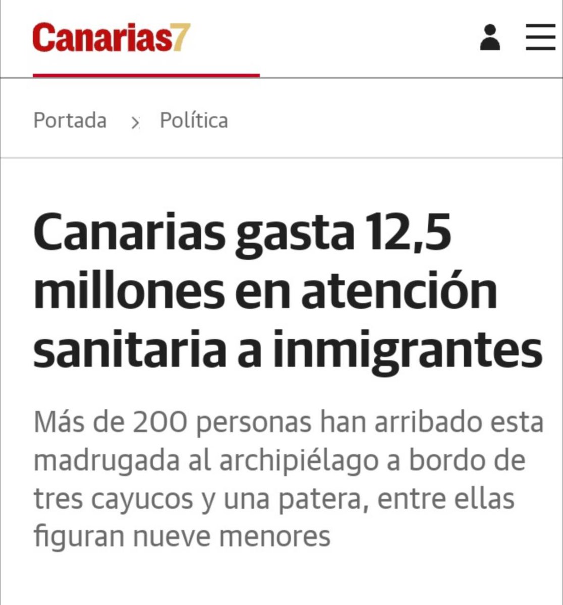 📢 #Canarias gasta 12.5 millones en atención sanitaria a #inmigrantes.
