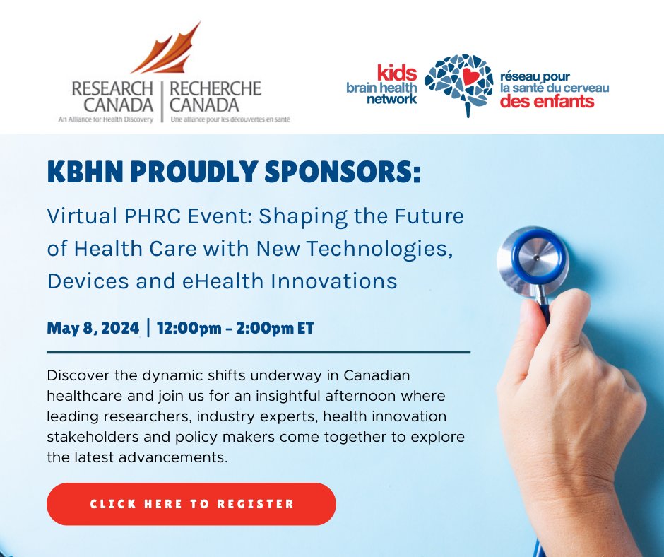 🌟 Exciting Announcement! 🌟 Join Kids Brain Health Network (KBHN) as we proudly sponsor the Special Virtual Event hosted by the Parliamentary Health Research Caucus and @ResearchCda! 🎉 rc-rc.ca/virtual-phrc-e…