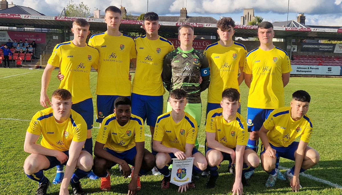 Congratulations to @collegecors winners of the 23/24 @JAKOIreland Munster Youth Cup following a 2-0 win over @CarrigalineUtd . A tremendous game played in front of a large crowd at Turners Cross. @MunsterFA