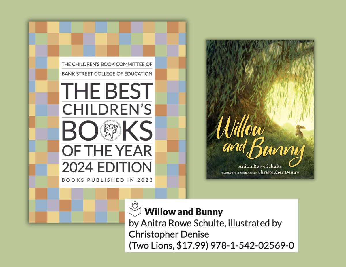 Completely blown away 💛 Thank you, @bankstreetedu for honoring WILLOW AND BUNNY - illustrated by @cadenise, words by me - as a Best Children's Book of the Year! So very meaningful to find it recommended as a Read Aloud 📖 , as well! @KelseySkea @MetamorphLitAg