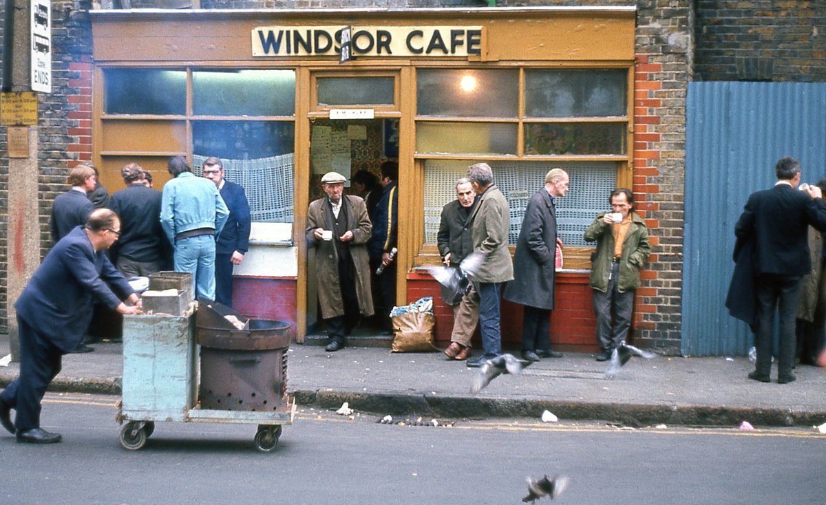 Thank you to Andrew Greener for sending this photo of the Windsor Cafe in Bell Lane Spitalfields (c. 1970) that has never been published before.