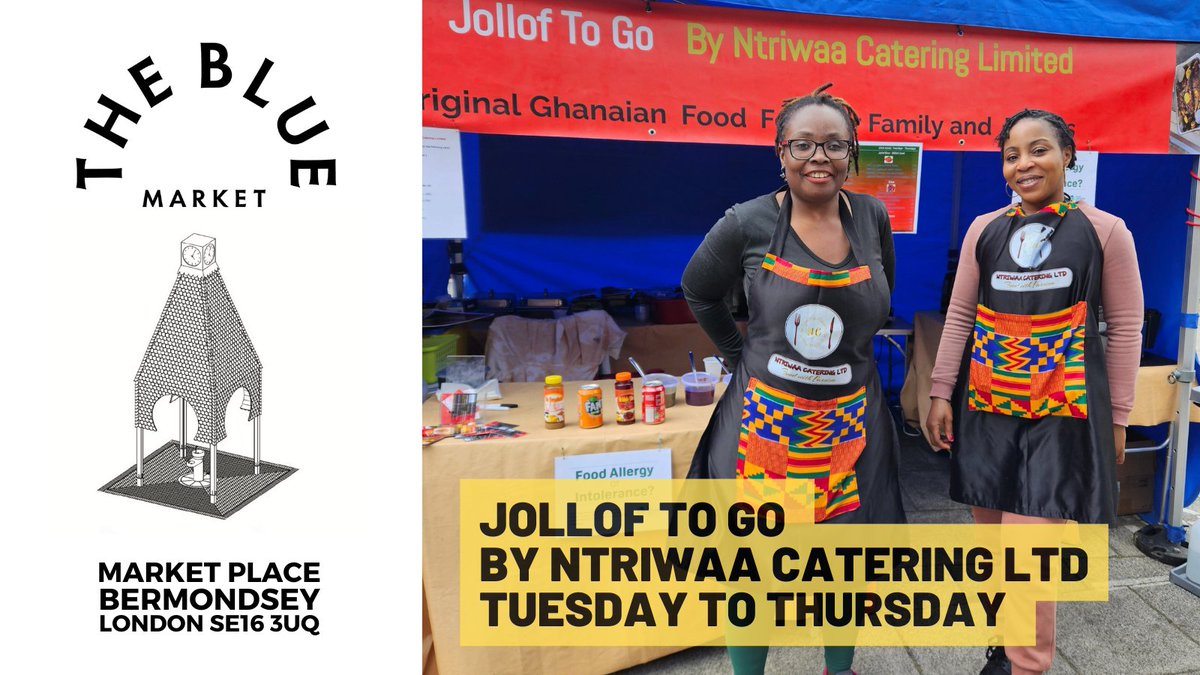 Thursday is your last chance this week to taste Ghanaian food at @thebluemarket but don't worry if you can't make it. You can find Jollof To Go on Uber Eats & Deliveroo and back in our market from next Tuesday.