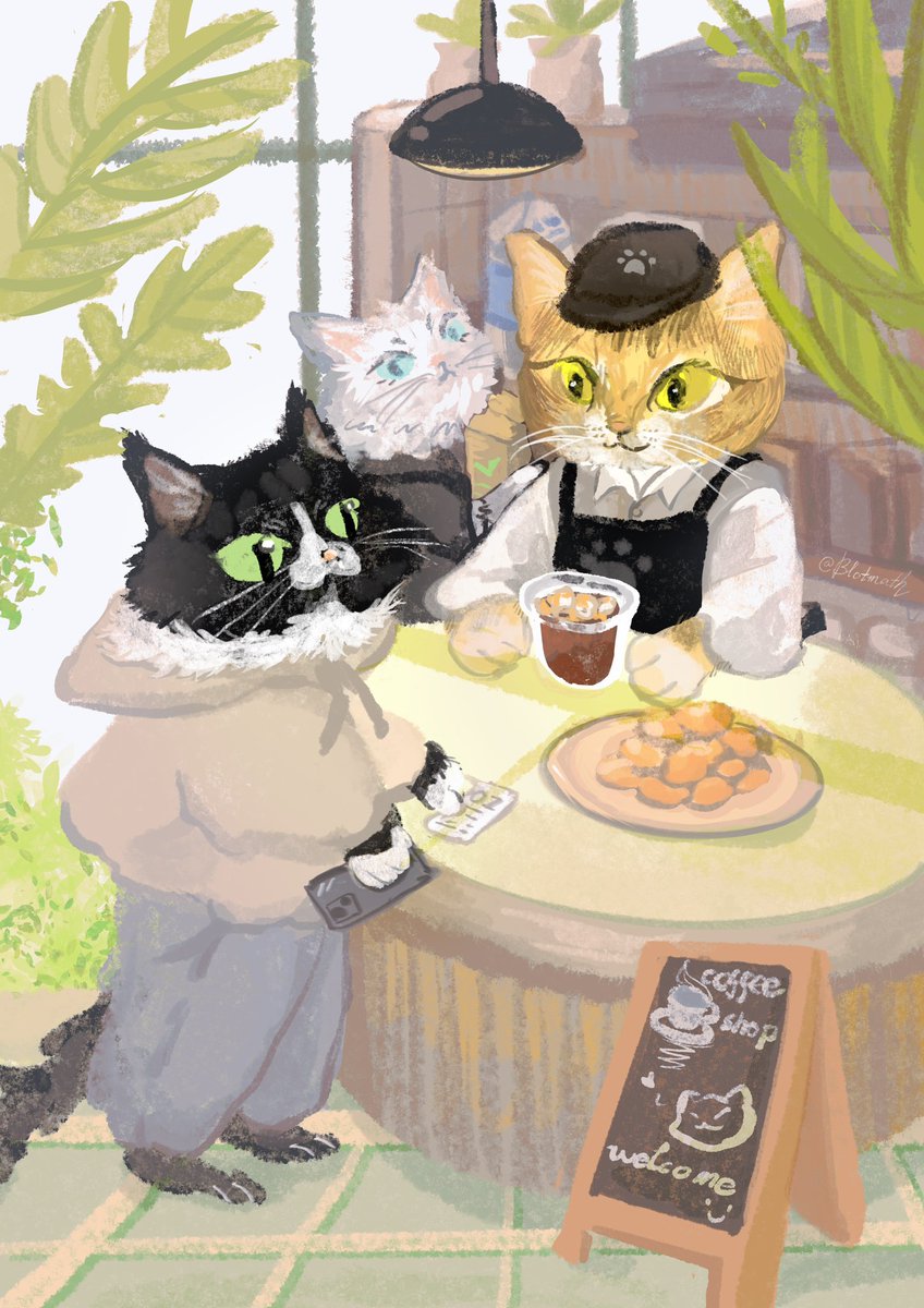 Cats coffee shop
#catsfunny #illustraion #catillustration #catoftwitter #cat #illustrator #openforcommission #commission_art #digitalart