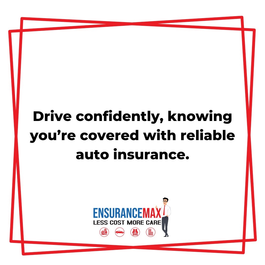 Hit the road worry-free! 

With our dependable auto insurance, drive confidently knowing you're covered. 

Discover more about our coverage options today. vist.ly/34t7q 

#ensurancemax #quoteoftheday  #autoinsurance #Drive #confidently