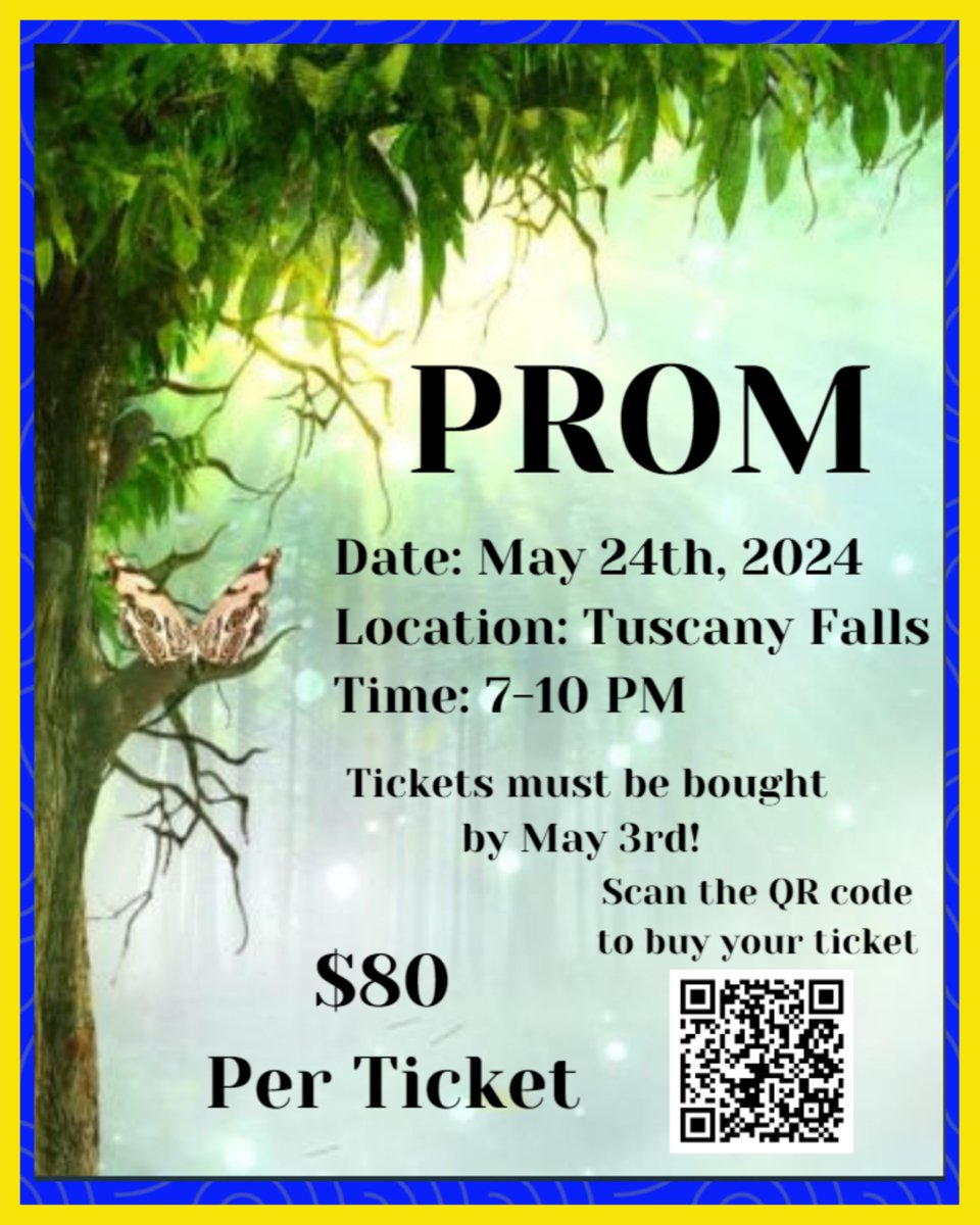 Scan the QR code or click the link below to purchase Prom Tickets! #GoWarriors gofan.co/event/1487895?…