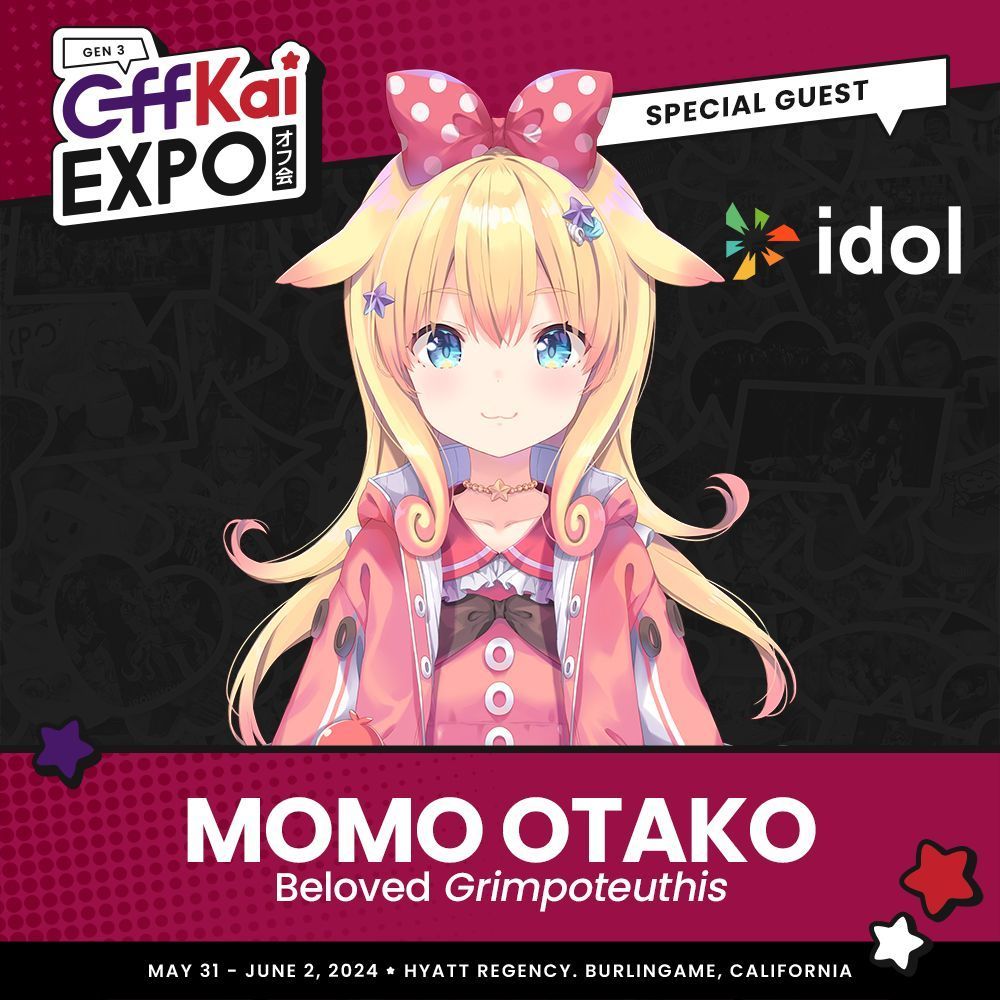 Looks like a certain octopus has resurfaced onto the shores of #OffKaiGen3, and she's much more than a dumbo!

@MomoOtako makes a splash in Burlingame, CA, from May 31st to June 2nd! 🍥