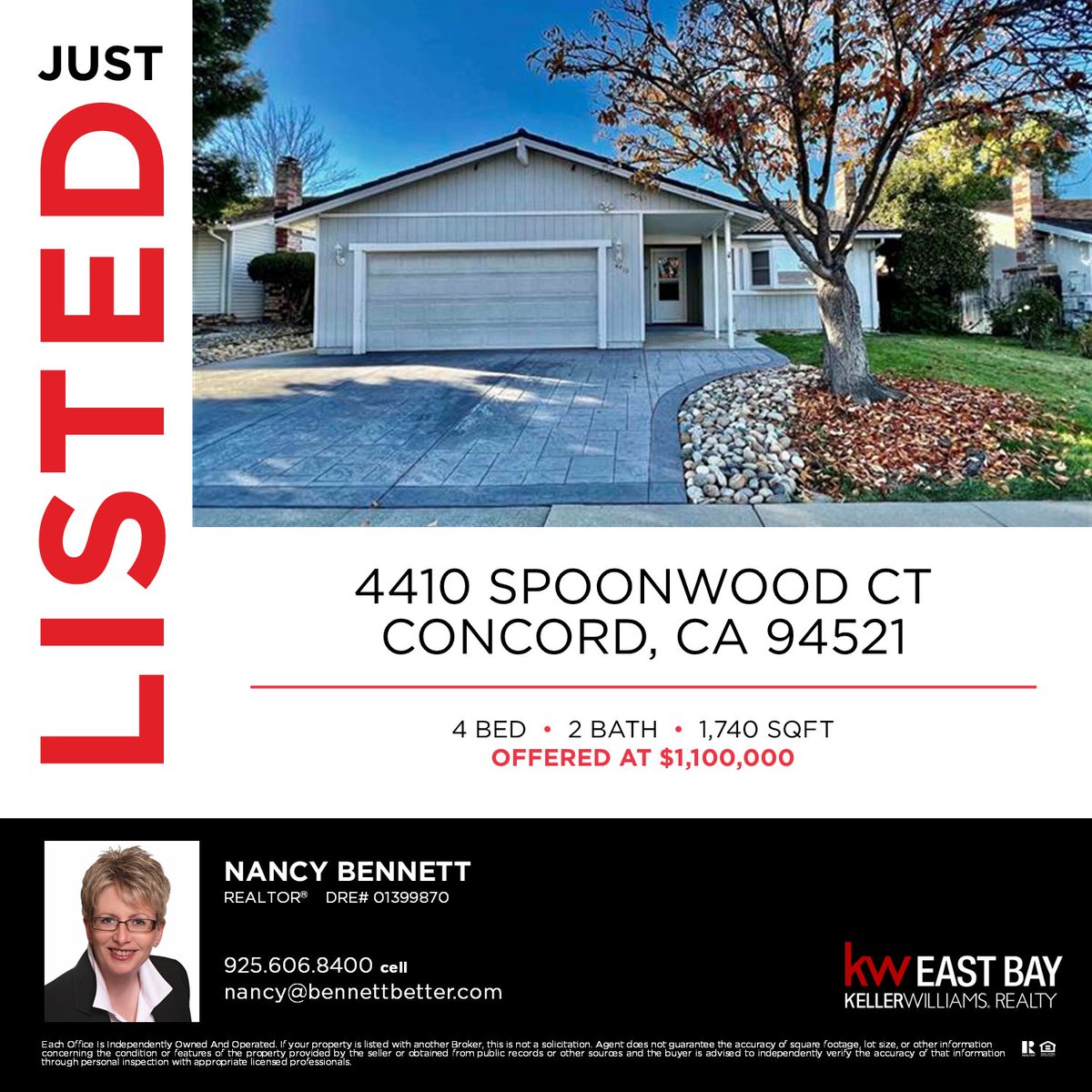 4410 Spoonwood Ct, Concord, CA 94521 - Just Listed by Nancy Bennett!

#kellerwilliams #bayarearealestate #bayarearealtor