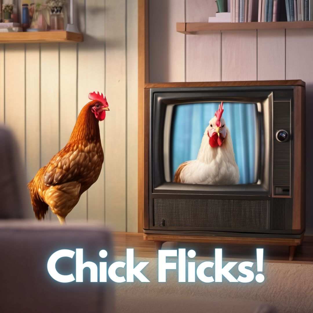 🎬🐔 What type of movies do hens like? Chick flicks! 🐣✨ 

Check out the link in our bio for chicken supplies, apparel, and goodies!

#PoultryPuns #MovieNight #ChickFlicks #BackyardChickens #ChickensOfInstagram #UrbanChickens #BackyardPoultry #ChickenLove #EggLover #HenHouse
