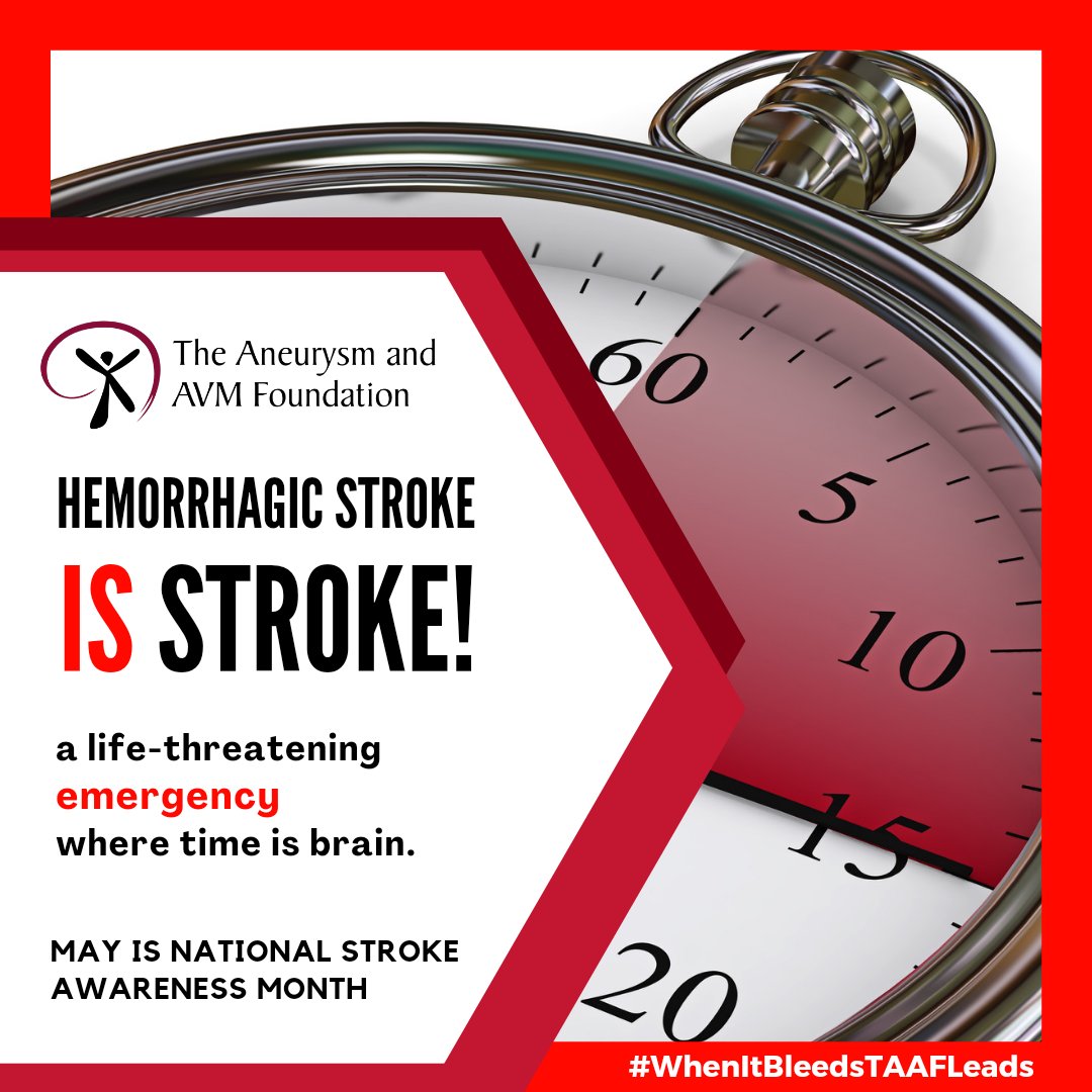 🧠May is #StrokeAwarenessMonth! ALL #stroke is serious, but #hemorrhagicstroke is particularly dangerous, causing severe symptoms that escalate rapidly, so it will be our concentration this month. #hemorrhagicstrokeISstroke, a life-threatening emergency where #timeisbrain.